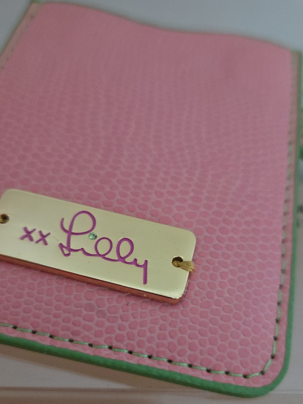 Lilly Pulitzer Turquoise Floral Tote with Pink & Orange Accents & Mirror Case - Picture 7 of 8